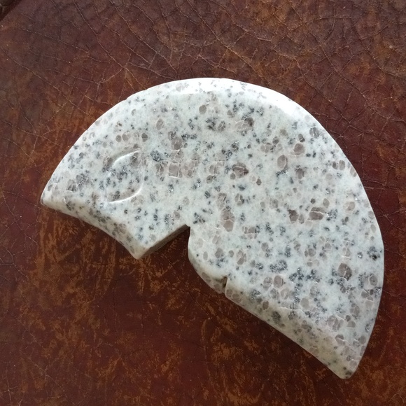 Kiwi Jasper crystal moon with face. - Picture 2 of 6